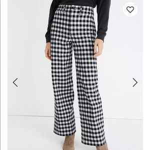 Slim Emmett Wide-Leg Pants in Gingham Check